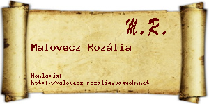 Malovecz Rozália névjegykártya