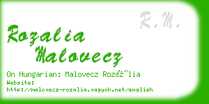 rozalia malovecz business card